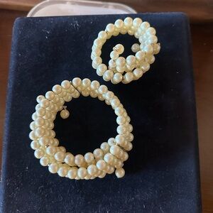 Vintage 1950’s Pearl Wrap Beaded Bracelet and Necklace Set